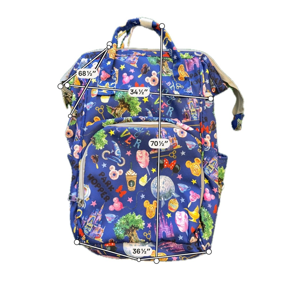 Disney Parks Backpack  Large Blue Excellent Park Hopper Best Day Ever Print - Picture 2 of 10